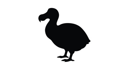 Dodo bird depiction in black silhouette against a white background silhouette © AYSHA