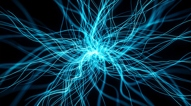 Abstract blue energy burst digital technology background illustration