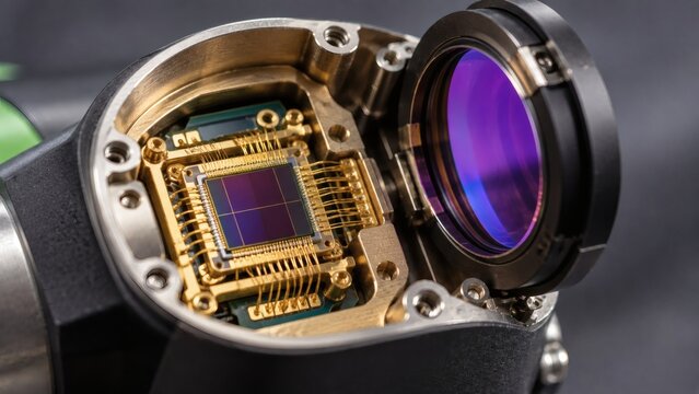 Macro Close-Up of Multispectral Photodiode Array in Plant Stress Fluorometer