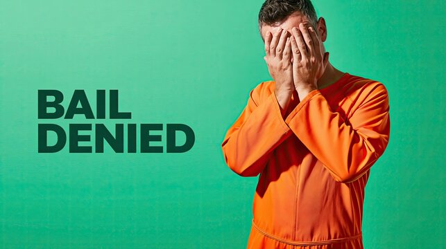 Desperate Prisoner in Orange Jumpsuit Facing Bail Denied Decision