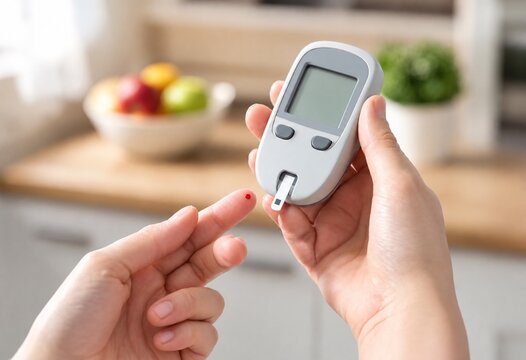 Blood glucose meter with finger prick test at home