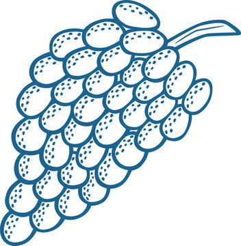 Line Art Bunch of Grapes Illustration