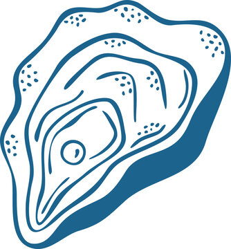 Fresh Oyster Hand Drawn Vector Line Art Illustration