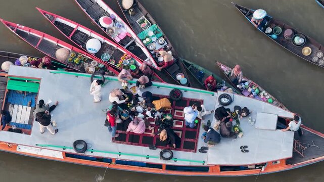 South Kalimantan's bustling traditional floating market