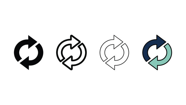 Four variations of circular refresh and reload arrow
