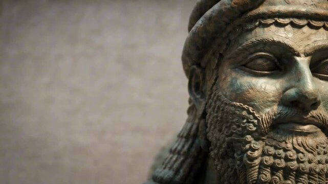 Mesopotamian art background with copy space left