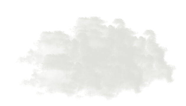 Soft white cloud isolated on transparent background