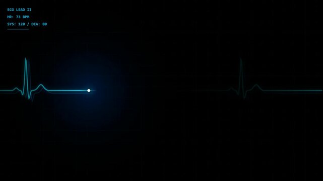A mesmerizing display of a beating heart on an EKG monitor, illustrating vital signs with medical precision and dynamic pulse motion.