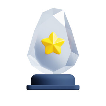 Crystal Trophy Award Icon 3D