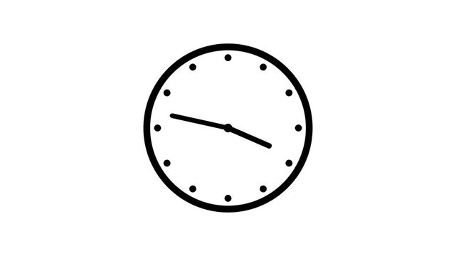 Minimalist analog clock face spinning fast motion time lapse loop watch passing