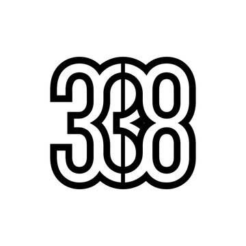 360 Number Logo Design, Isolated Geometric Shape, Modern Typography, Vector Graphic
