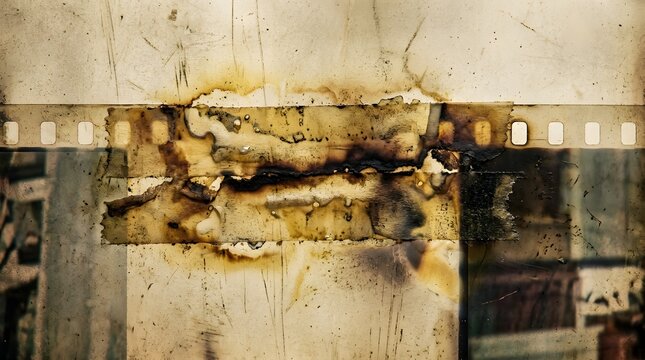 film splice tape burn texture with organic adhesive discoloration