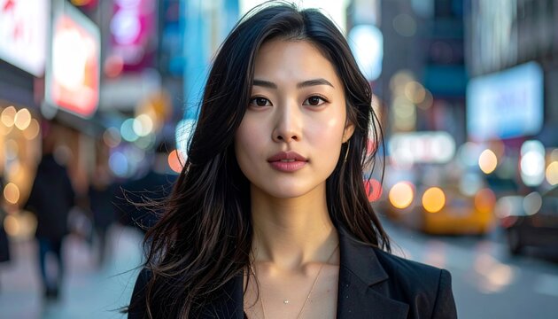Professional Asian Woman Portrait in Urban City Setting