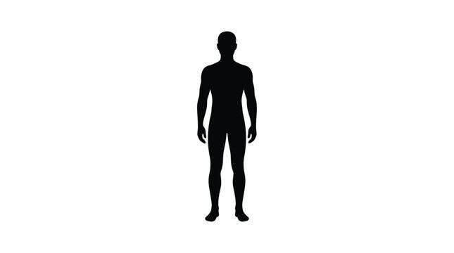Human body silhouette against a white background a simple graphic representation