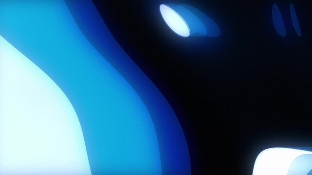Abstract blue liquid marble background with flowing wavy texture. Dark and light swirls of fluid paint moving in animation. Elegant dynamic backdrop design concept