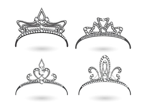 Sparkling tiara crowns for royalty and princesses transparent background