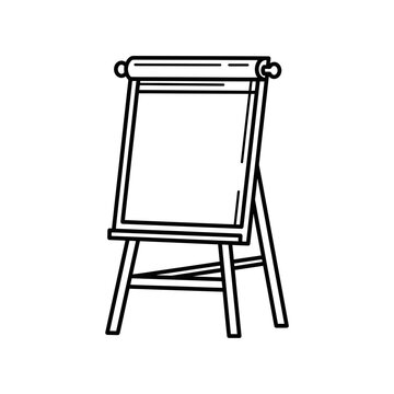 Blank Flip Chart Easel Isolated on Transparent Background