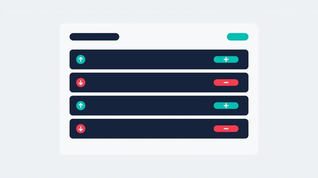 Flat design invoice animation with paper document, header logo and company lines, item rows with prices, totals, and slamming paid stamp with paper shake, 4K motion graphics.