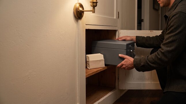 Securing a family emergency file in a fireproof box
