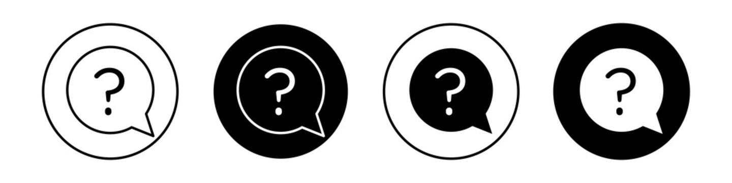 Interrogation icon flat outline in black