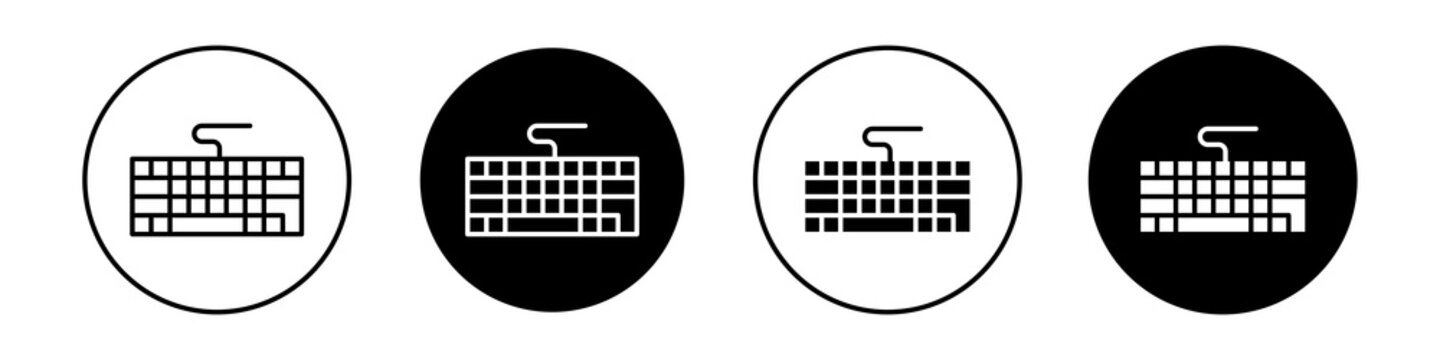 Keyboard icon flat outline in black