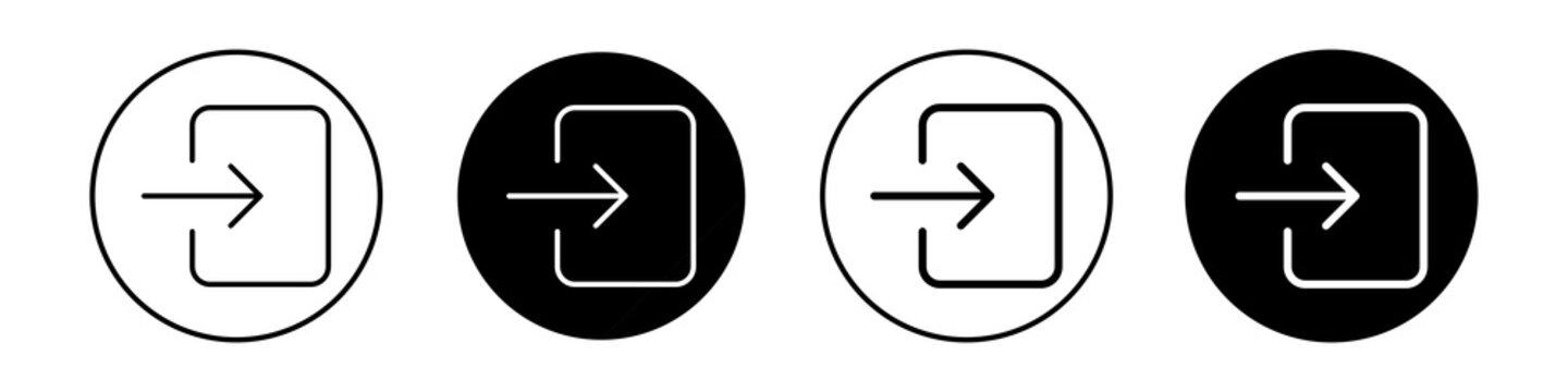 Logout icon flat outline in black