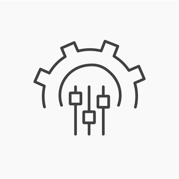 Mass customization icon flat outline in black