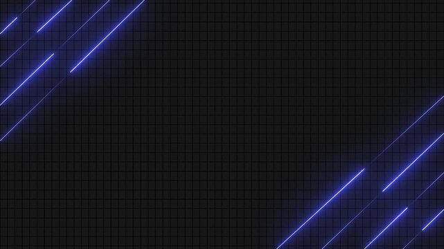 Abstract blue light trails on dark grid background