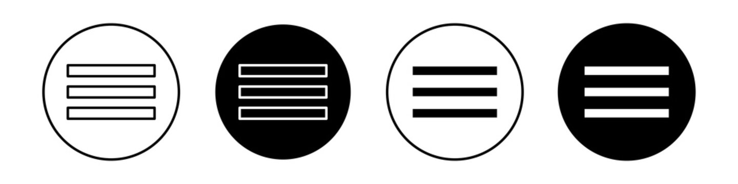 Menu icon flat outline in black