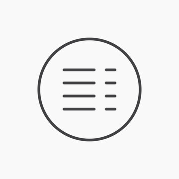 Menu icon flat outline in black