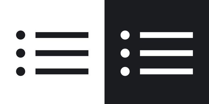 Menu icon flat outline in black