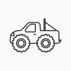 Monster truck icon flat outline in black © ramsey