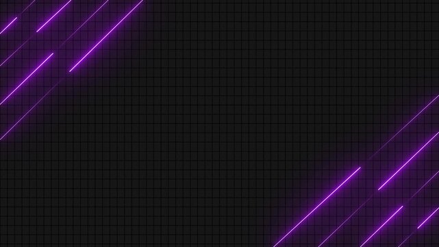 Abstract purple light trails on dark grid background