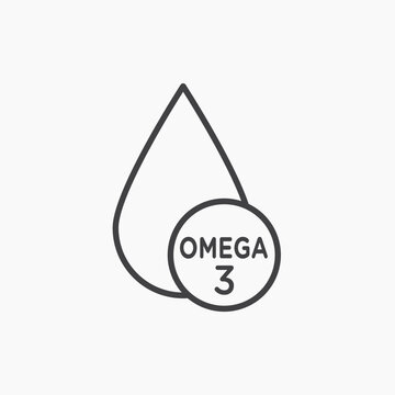 Omega icon flat outline in black
