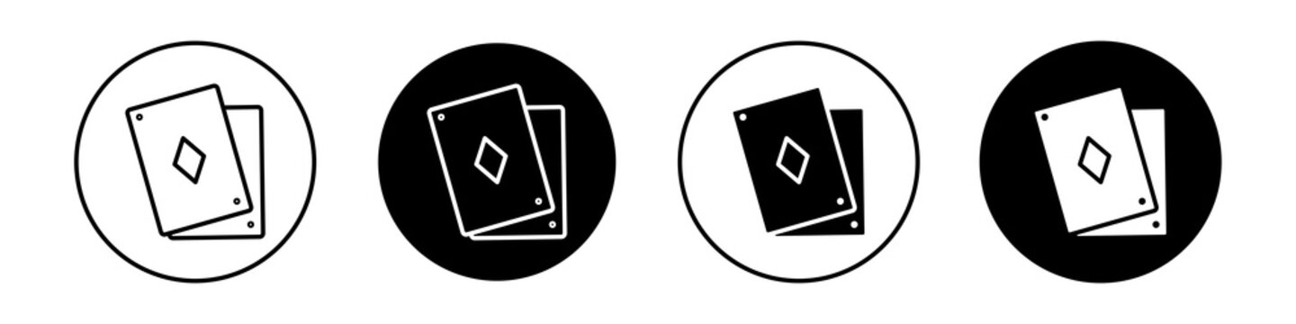Playing cards icon flat outline in black