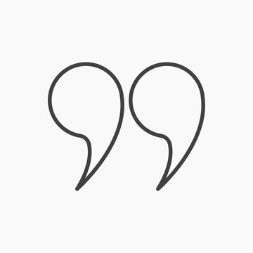 Quote right icon flat outline in black