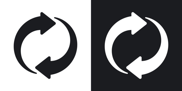 Repeat icon flat outline in black