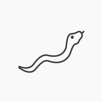 Snake icon flat outline in black