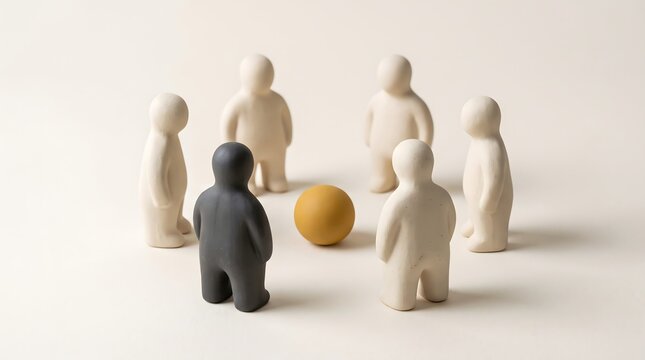 Ceramic Figures Symbolizing Conformity and Suppressed Independent Thinking