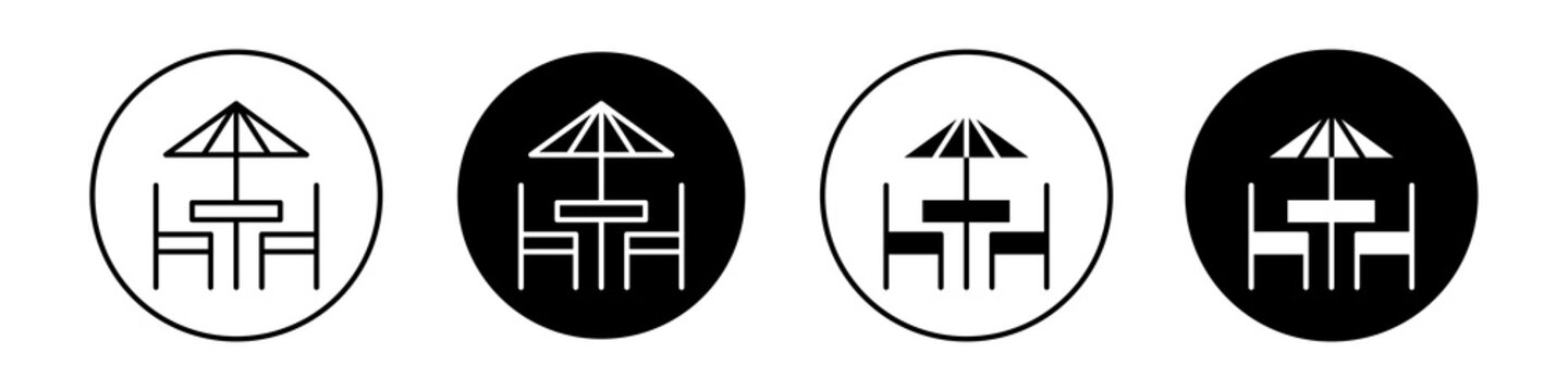 Terrace icon flat outline in black