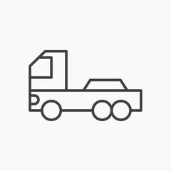 Fototapeta premium Truck container empty icon flat outline in black