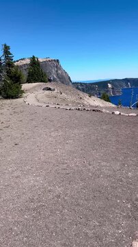 Dust Devil Swirling Across Volcanic Terrain at Crater Lake National Park
