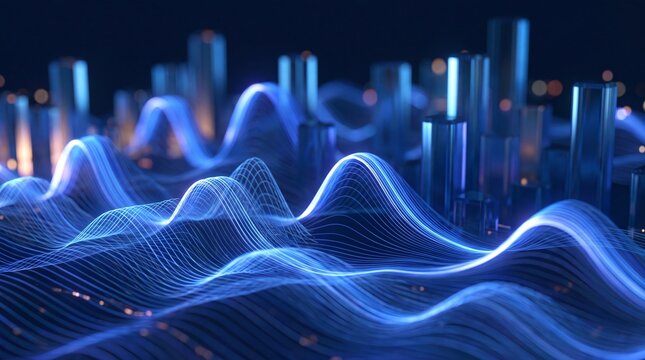 Futuristic Smart City Big Data Network Flow Concept