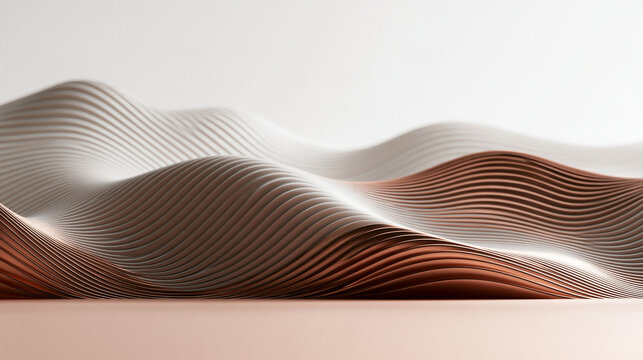Abstract 3D Flowing Wave Lines Minimalist Background