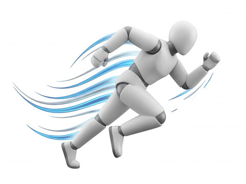 Minimalist human figure running in motion isolated on... isolated on a transparent background