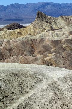 Landscape with Manly Beacon vertical - Zabriskie Point - Death Valley National Park, California