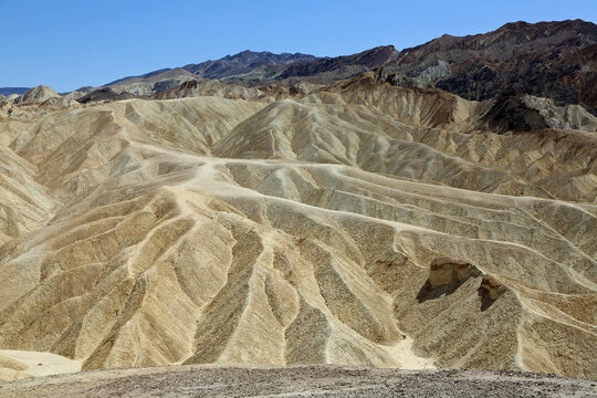 Golden mud hills of Zabriskie Point - Death Valley National Park, California