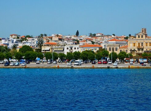 View of the largest town of the island of Aegina, Greece