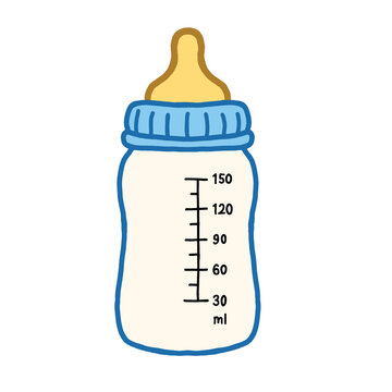 Cute Baby Milk Bottle Illustration &ndash; Infant Feeding and Newborn Care