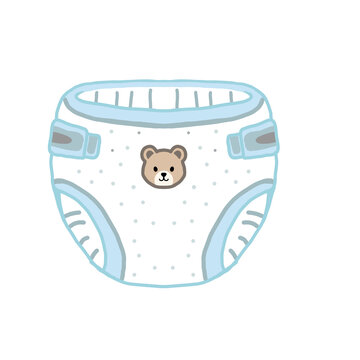 Baby Diaper Illustration &ndash; Newborn and Infant Care Product